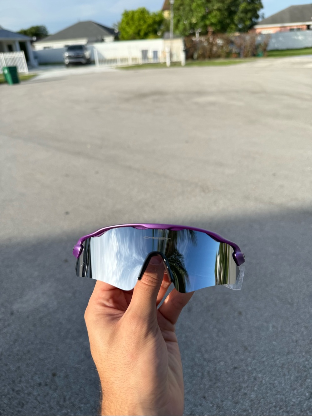 Oakley purple frame - chrome lens Protective Sunglasses Set